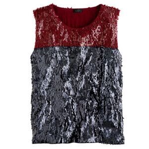 J. Crew Collection Sequin Color Block Tank Small